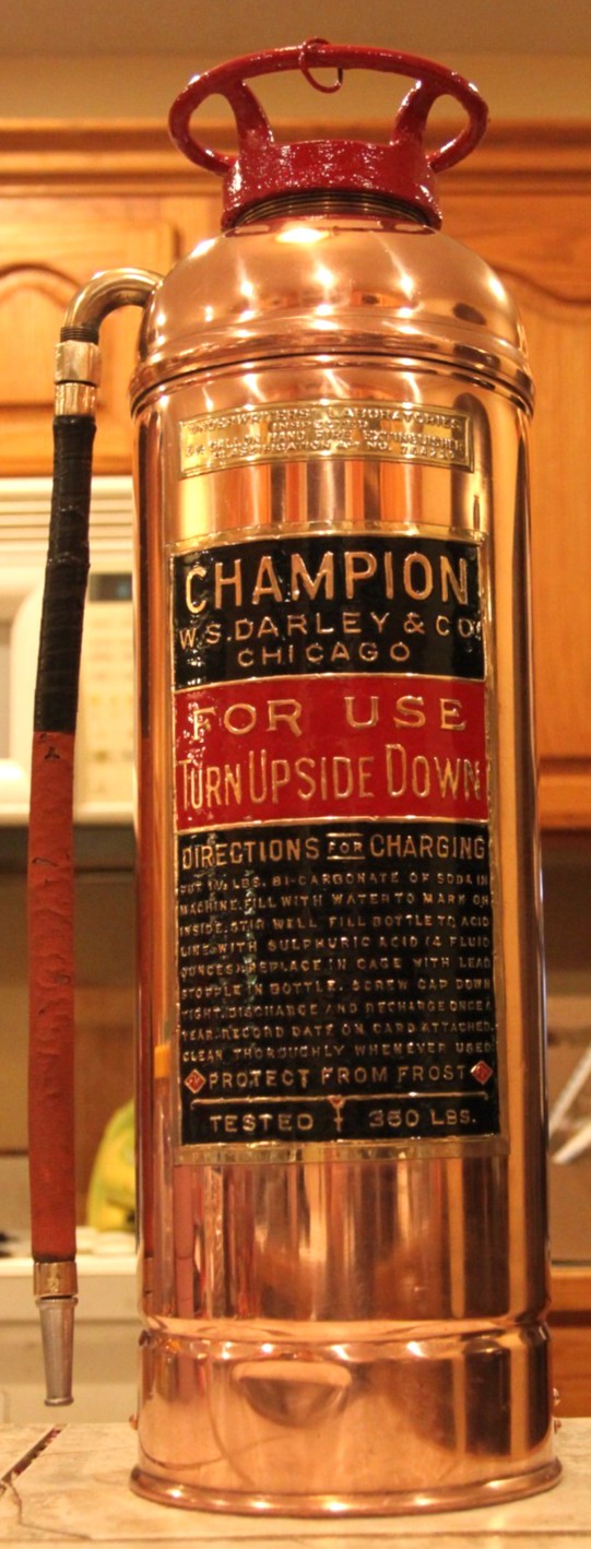 Antique Vintage "Champion" Copper Brass Fire Extinguisher-Polished Restored