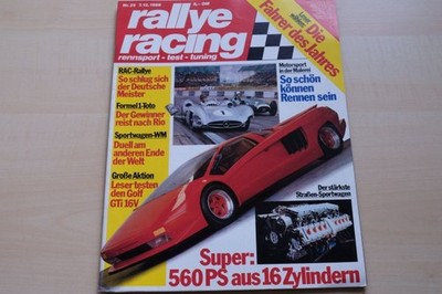 1) Rallye Racing 25/1988 - Cizeta-Moroder V 16 T mit - VW Golf II GTi 16V von Es
