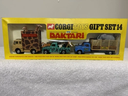 Vintage original Corgi # 14 DAKTARI Gift Set new In original box MINT NEVER OPEN