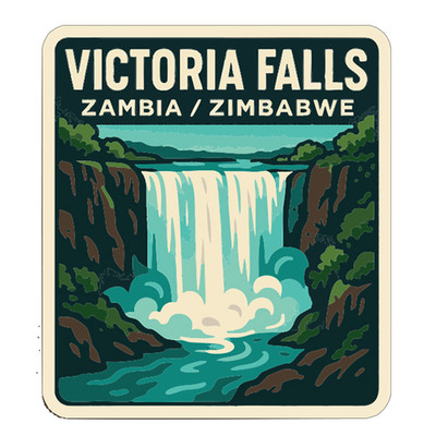 Victoria Falls Zambia/Zimbabwe Sticker Decal Vinyl Die-Cut Symbolic Landmark