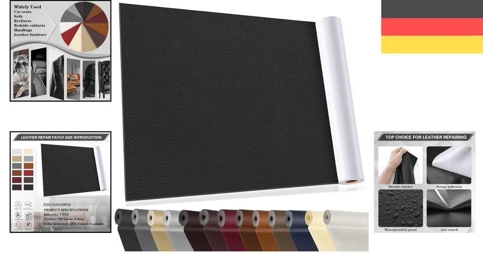 40x160cm  Kunstleder Reparaturset –  für Möbel und Jacken - Bild 2 von 4