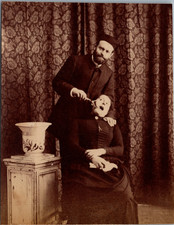 France, woman and dentist, vintage print, ca.1880 France, woman and dentist, Ti