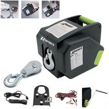 Verricello elettrico 12 V Paranco 300 W 5000 Kg Argano Auto Barca Traino Ribimex