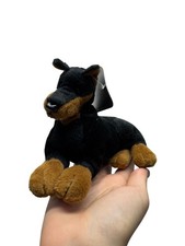 Peluche Stuffins Inc. Doberman Pinscher cane nero e marrone 1997 #413B