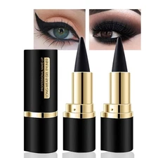 2Pcs Gel Eyeliner Pencil Natural Black, Liquid Eye Liner Waterproof Smudge Proof