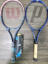 Lot Of 2 Tennis Rackets, Wilson HOPE and Prince ARCH Used. 1 Pk Of Balls