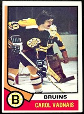 1974-75 Topps NHL Hockey #165 VG/EX Carol Vandais Boston Bruins