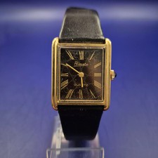 Elegante Primato Herren Uhr – Klassisches Rechteck-Design in Gold & Schwarz