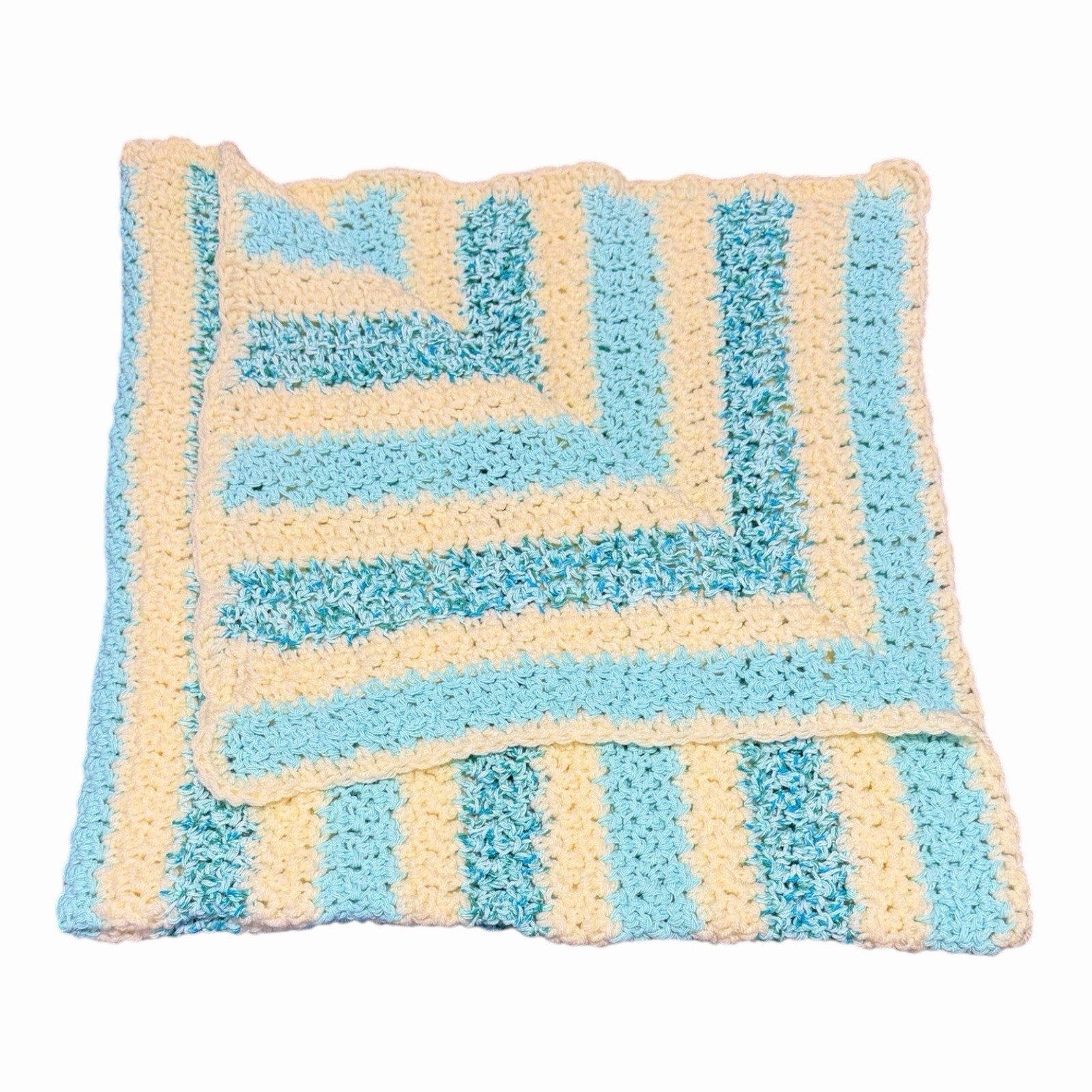 Vintage Handmade Crocheted Afghan Blanket Throw Ultra Soft 38”x38