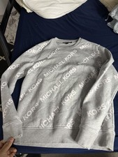 Michael Kors Men's Logo Print Pullover Sweatshirt Crew Neck Gray Size M