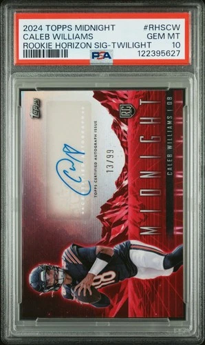 2024 TOPPS MIDNIGHT ROOKIE HORIZON SIG TWILIGHT CALEB WILLIAMS 13/99 PSA 10 AUTO