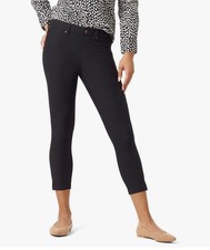 HUE Women's Ankle Slit Essential Denim Capri Leggings, Black Size Small