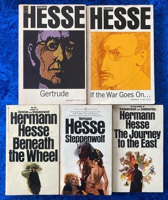 VTG HERMANN HESSE 5 PAPERBACK BOOK LOT STEPPENWOLF JOURNEY TO THE EAST GERTRUDE