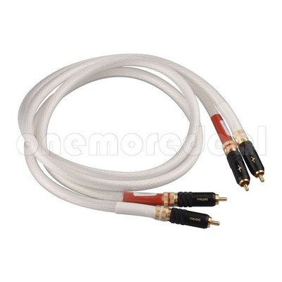 Pair of YYAUDIO 2RCA Audio Cables Single Crystal Copper+Silver-Plated Conductor