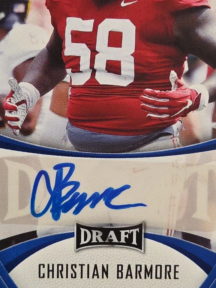Christian Barmore 2021 Leaf Draft Autograph Blue Rookie #BA-CB1 Patriots - Image 3 of 3