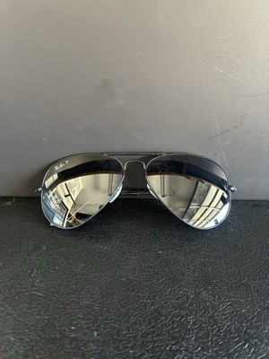 Ray Ban RB3025 58-14 135mm Aviator Large Metal Black Polarized Sunglasses