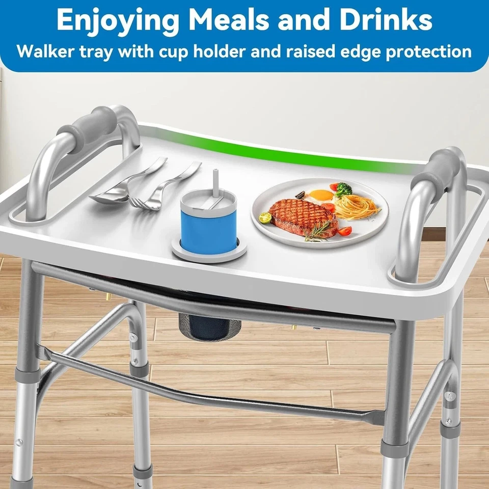 Andador con Ruedas, Andador Ajustable, Andador Plegable con Soporte de Brazo Andador Foto 3 de 4