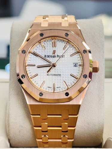 Audemars Piguet Royal Oak Ladies Automatic Silver Dial Rose Gold 15450OR