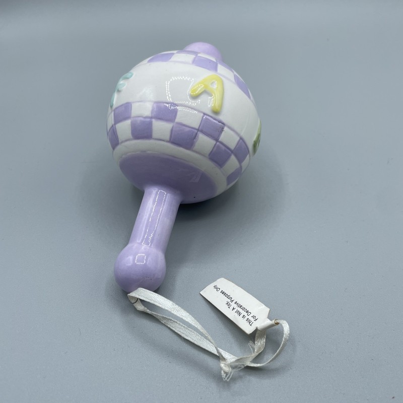 Ceramic Baby Rattle Ornament Decoration Preowned 