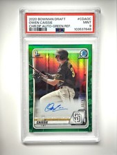 2020 Owen Caissie 1st Bowman True Green Auto /99 PSA 9
