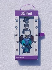 Disney Stitch Bag Charm Keychain Blue Rhinestones NIB
