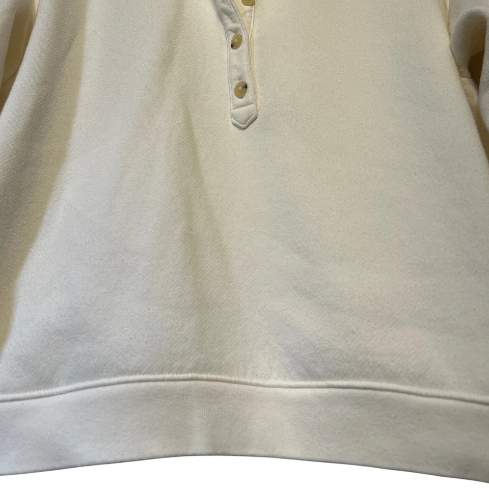 Sudadera polo polar J Crew Heritage marfil para mujer talla pequeña usada en excelente estado Foto 3 de 4