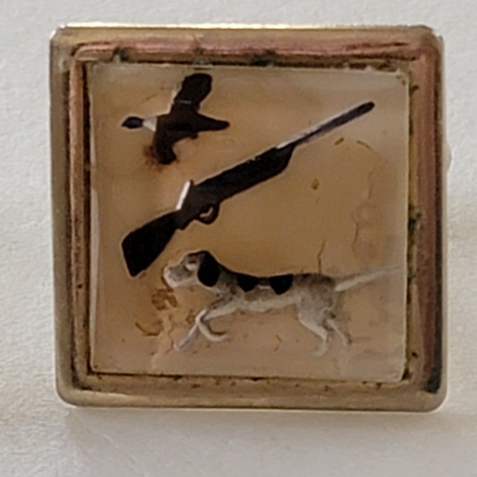 Vintage Reverse Intaglio Cufflinks Pointer Dog Sh… - image 3