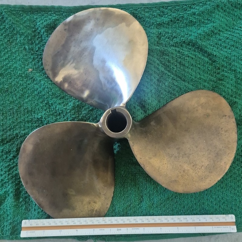 Vintage Brass 3 Blade Boat Ship Prop Propeller 13" Diameter
