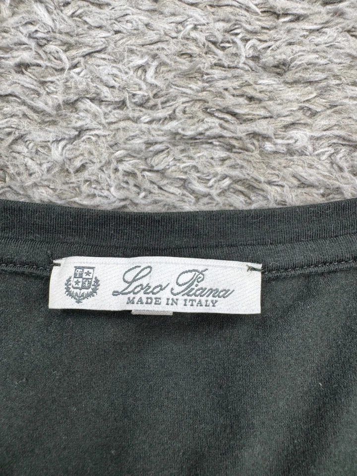 Top Loro Piana Mujer 48 EE. UU. 12 Verde Bosque Manga Gorra Cuello Redondo Hecho en Italia Foto 3 de 4