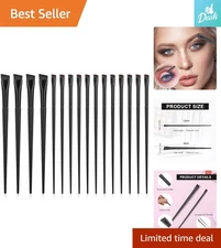 16 Piece Eyebrow Tint Brushes Angled Eyeliner Brush Flat Tapered Eyebrow Conceal