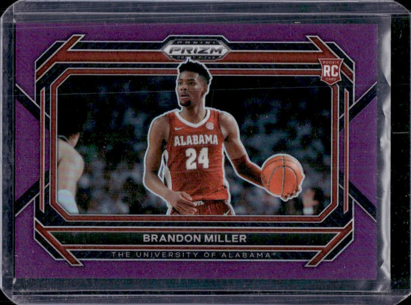 2023-24 Prizm Draft Picks Brandon Miller RC Purple #/75 Crimson Tide