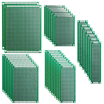 32 Pcs Double Sided PCB Board Prototype Kit for DIY Soldering, 5 Sizes