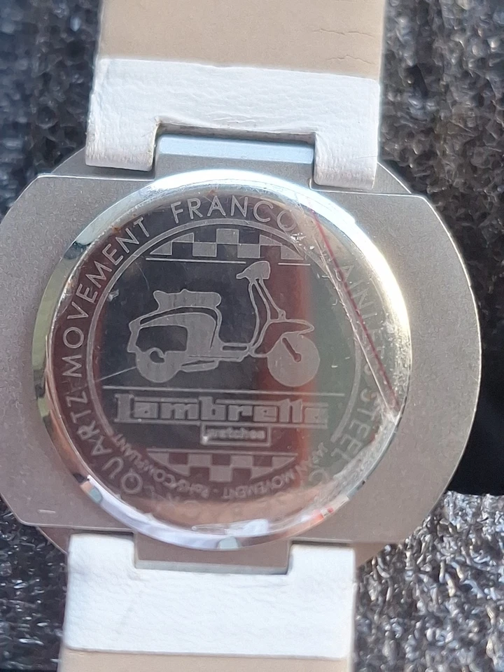 Reloj de cuarzo Lambretta Franco unisex correa de cuero blanco buen estado funcionando Foto 3 de 4