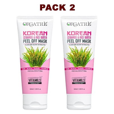 (PACK 2) Korean Peel Off Mask with Ceramide & Rice Water Brightening 100ML USA