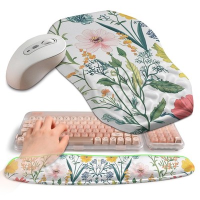 2-in-1 Ergonomic Set, Wave Keyboard Wrist Rest and Massage Slope Mouse Pad Wr...