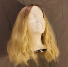 16 Inch Wavy Blonde Wig With Dark Roots And Lace U — photo 1