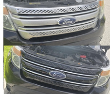 Gloss Black Abs Plastic Snap-on Grille Overlay Insert For 11-2015 Ford Explorer