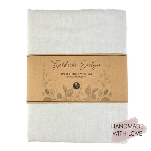 Tischdecken Evelyn 140x220cm Baumwolle Uni Rosa Creme Beige NEU - Bild 2 von 5