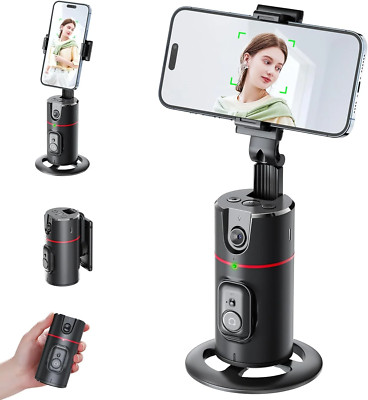 Auto Face Tracking Phone Holder Tripod, No App Required, 360° Rotation Smart Fac