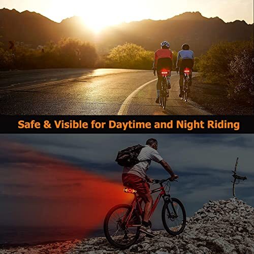 Bike Tail Light with Turn Signals, Rechargeable Bicycle Rear Light with Remote - Bild 7 von 7