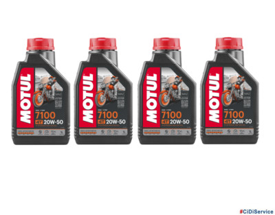 Motoröl Motorrad Motul 7100 4T 20W50 100% Kunststoff Ester Jaso MA2 - 4 Liter Lt