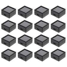 24Pc Jewel Lids Gemstone Jewelry Box Cushioned Display Case Storage Container
