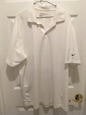 Nike White Dri-Fit Tour Performance Golf Polo Shirt Size XL