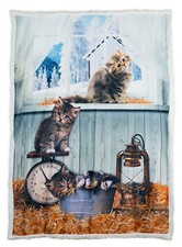 Couverture Plaid Polaire de Canapé avec Impression Digitale - 130x160 cm