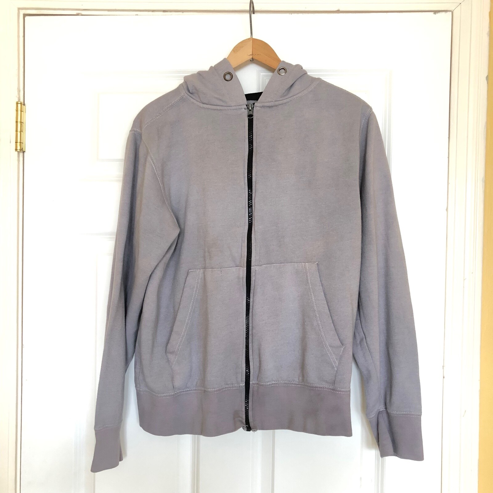 Point Zero Full Zip-Up Solid Light Gray Hoodie Sw… - image 3