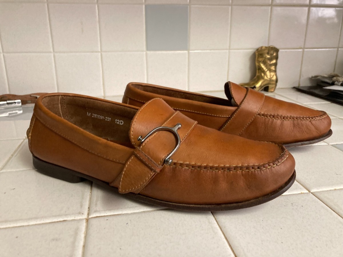 Vintage Polo Ralph Lauren Leather Stirrup Buckle Loafers