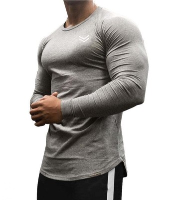 Solid round neck Long Sleeve Sports Warm Base TShirt