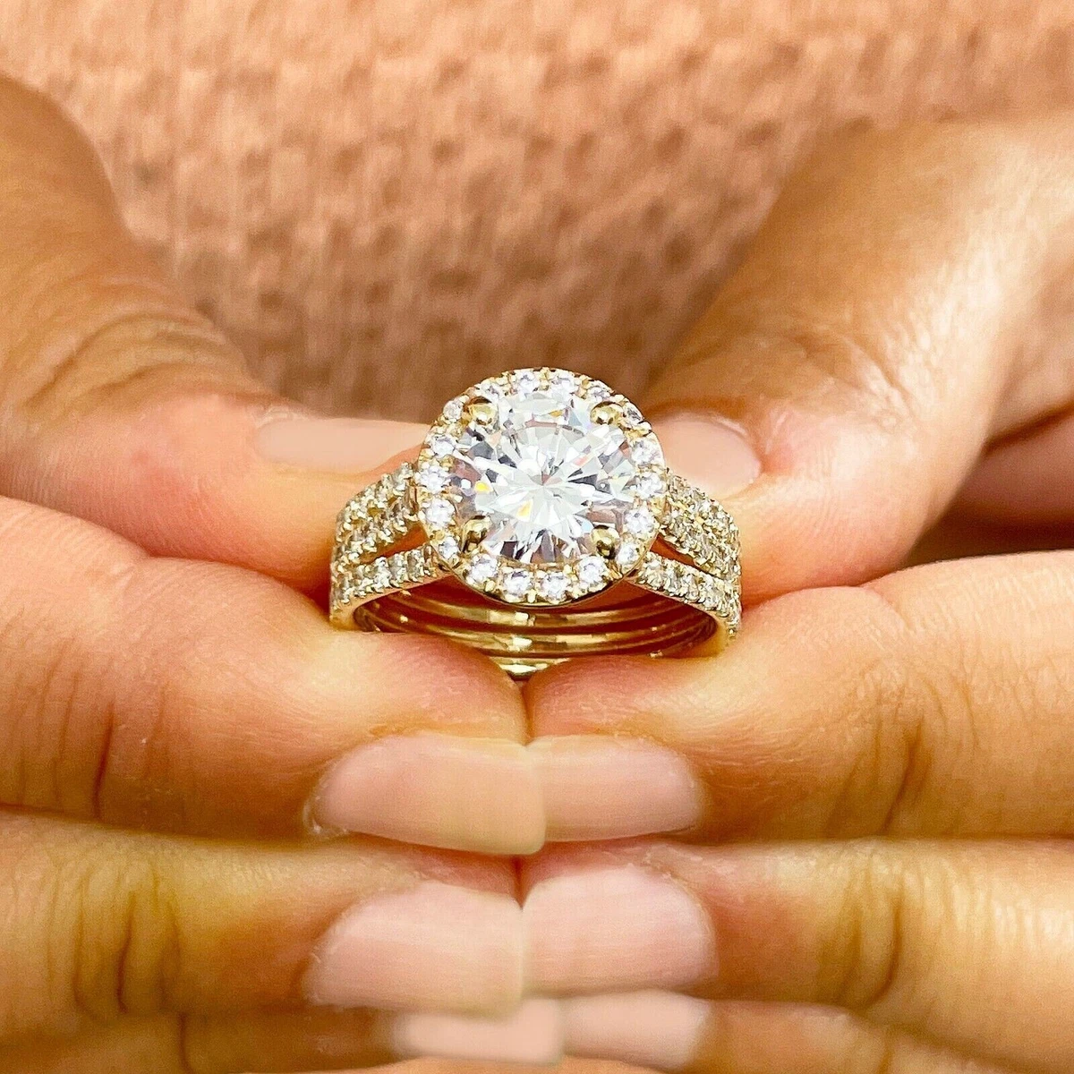 Man made on sale diamond wedding sets
