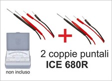 2 coppie puntali per tester analogico ICE 680R. Spina 2mm; Cavetti 35cm Tot.50cm