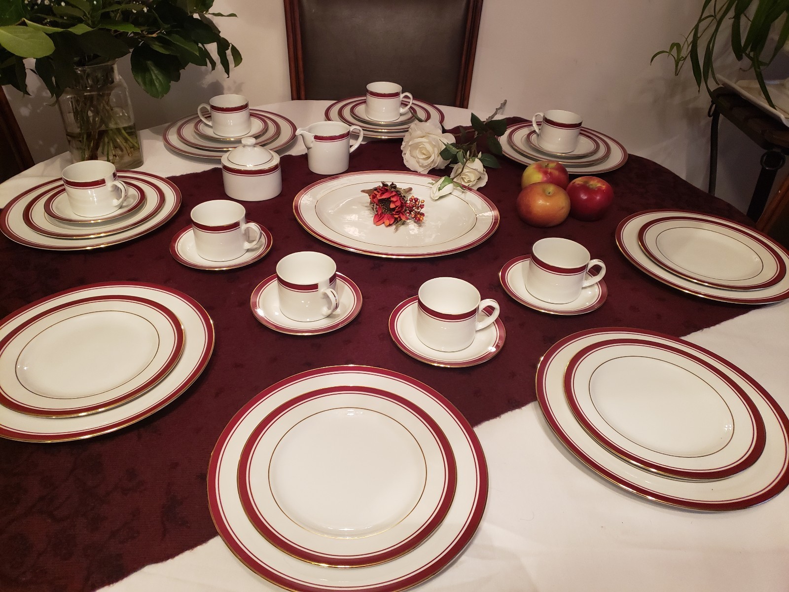 "Classics Burgundy" by Philip Kingsley - Service for 8 & Hostess Pieces - 36 pcs